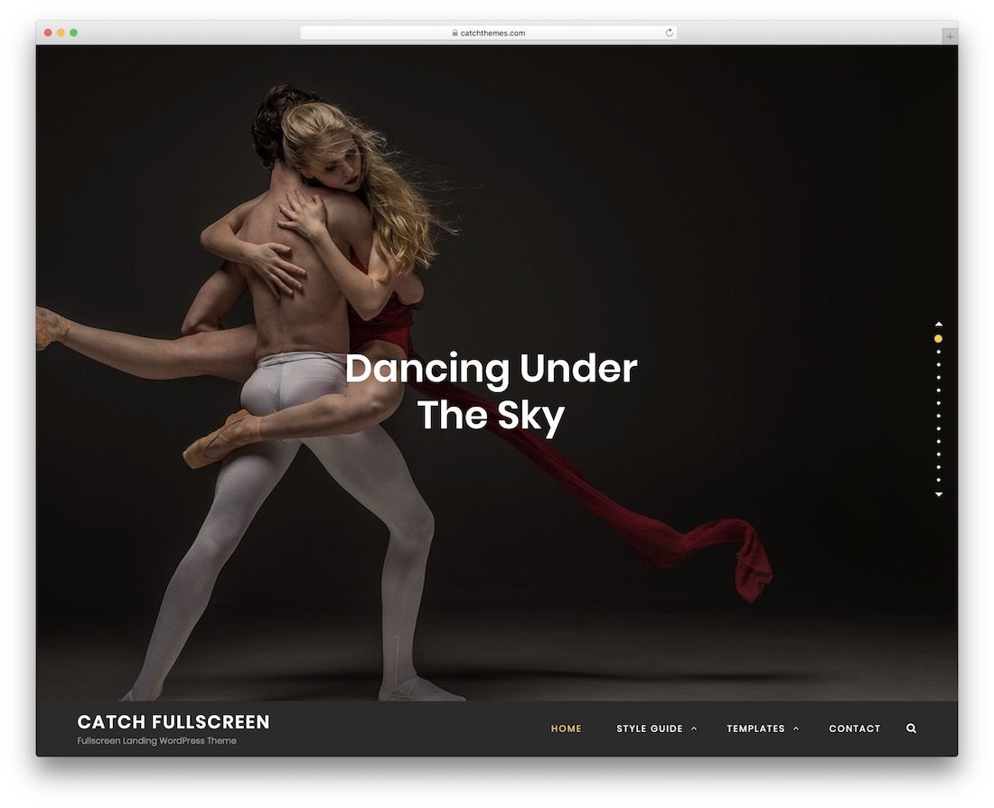 Fangen Sie das kostenlose WordPress-Theme im Vollbildmodus