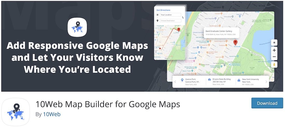 10web Map Builder لخرائط جوجل
