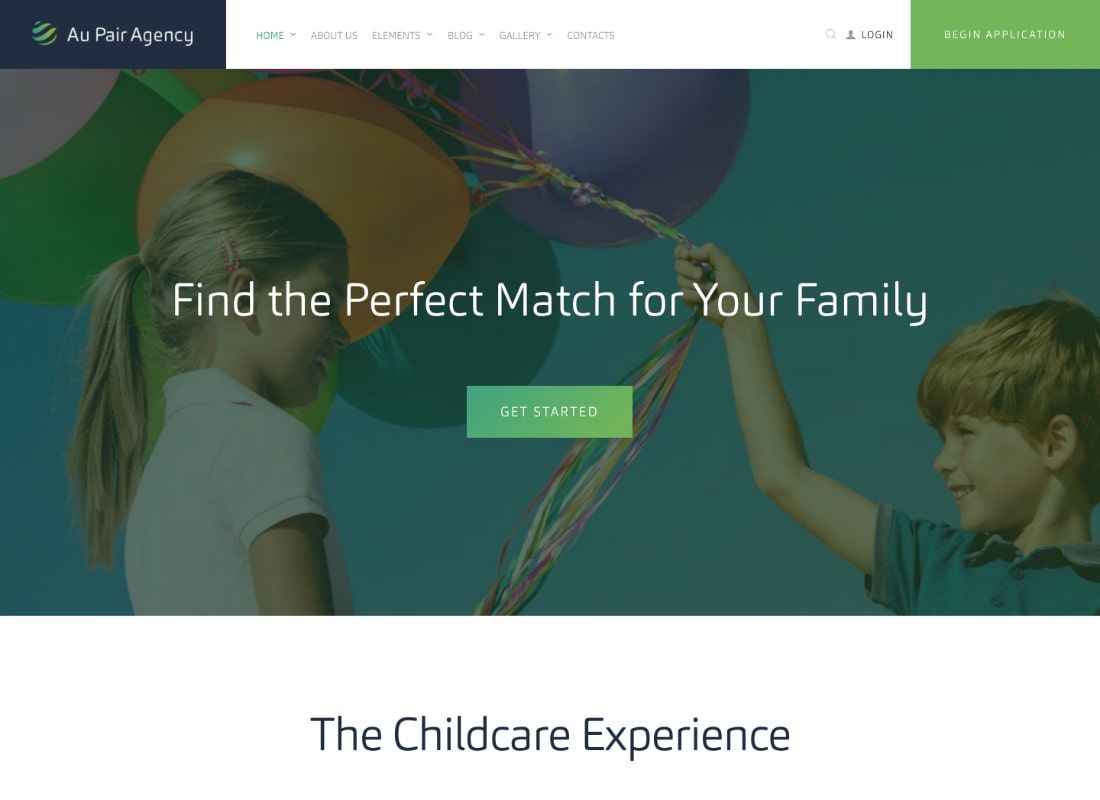 Au-Pair | Motyw WordPress dla agencji opieki nad dziećmi i niani