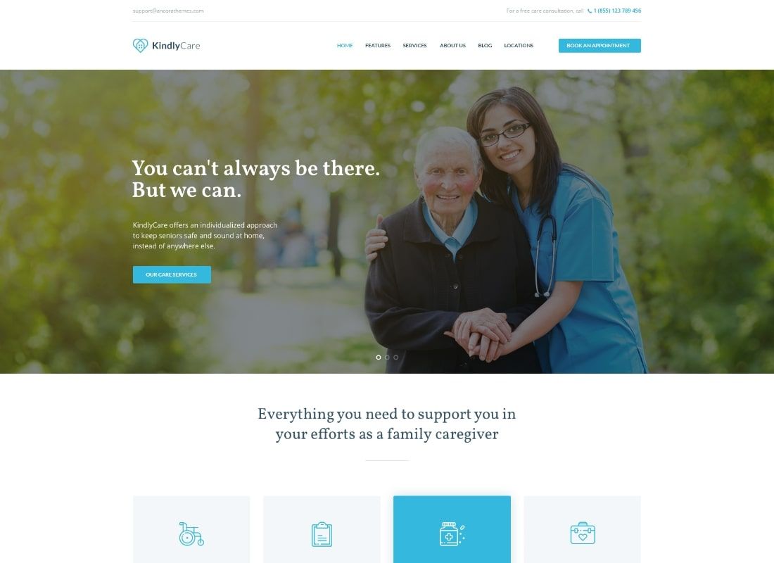 Uprzejma opieka | Motyw WordPress dla seniorów i opieki medycznej