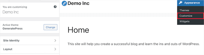 Przejdź do dostosowywania motywów WordPress Go to WordPress theme customizer