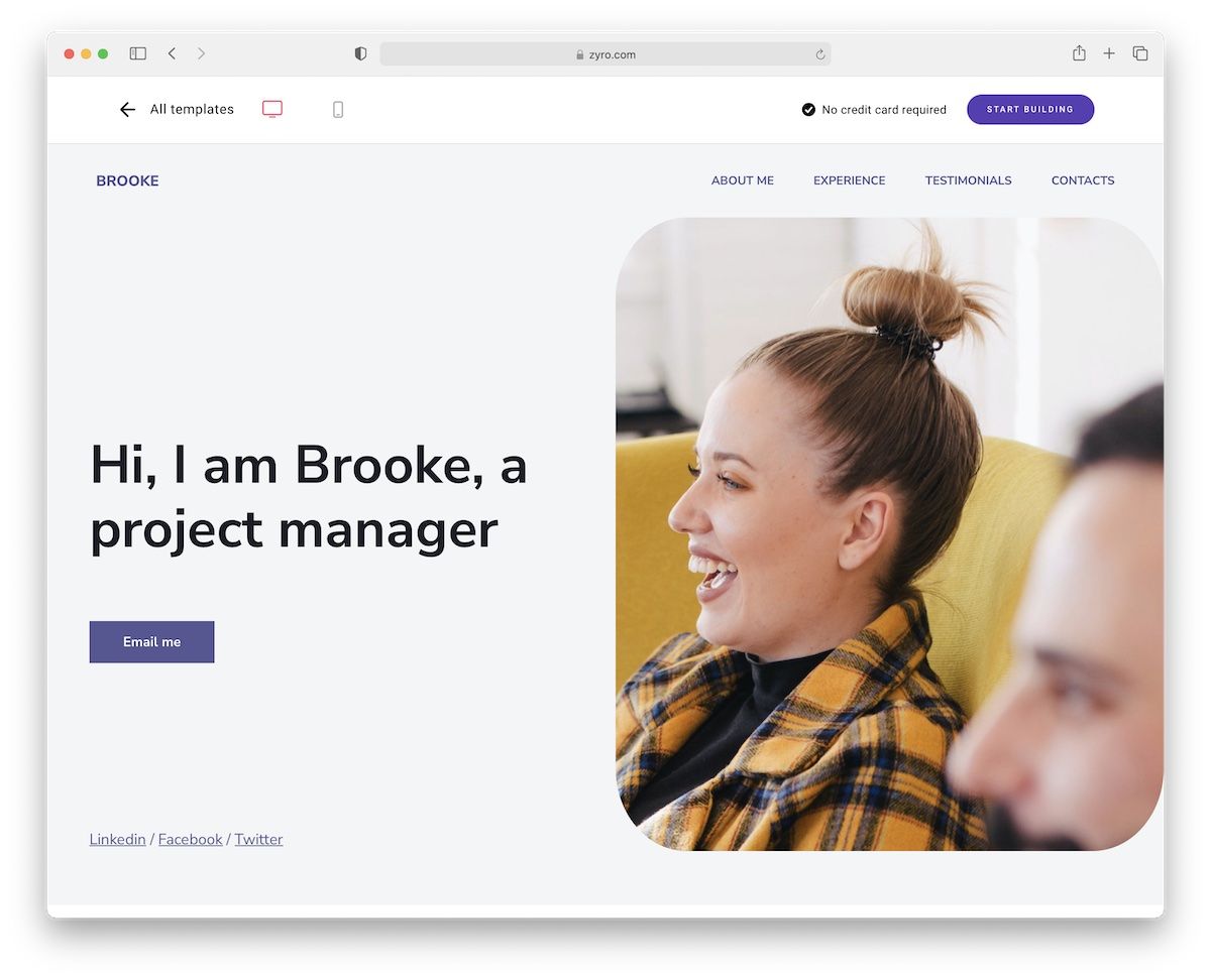 plantilla de sitio web simple de brooke