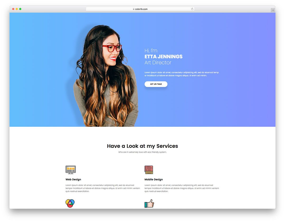 Curriculum vitae plantilla de sitio web gratis