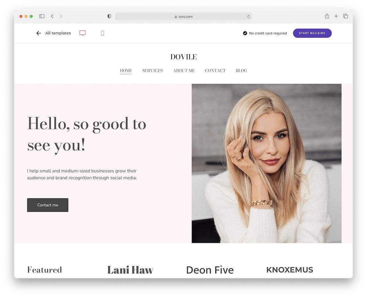 plantilla de sitio web simple dovile