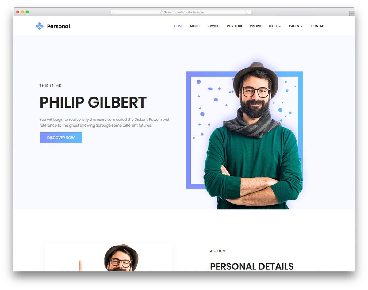 Plantilla gratuita personal