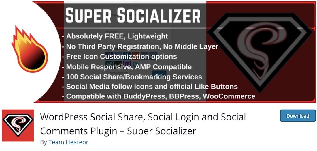 plugin de partage social super socializer wordpress
