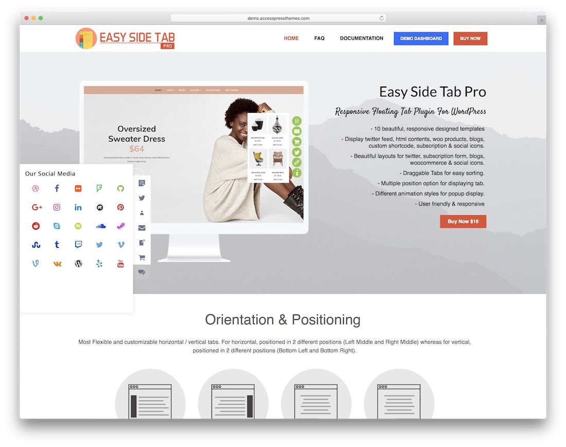 plug-in de partage social wordpress pour onglet latéral facile