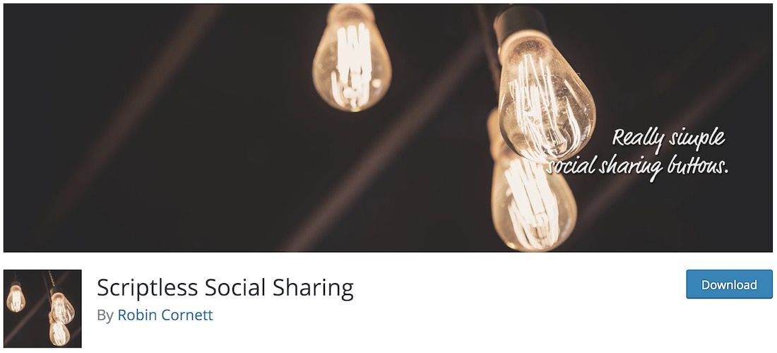 plugin wordpress de partage social sans script