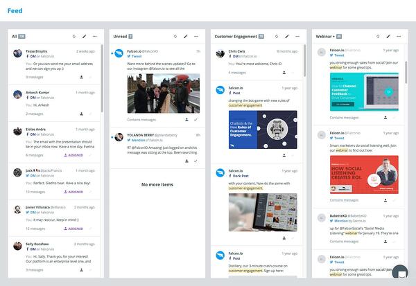 「最高のソーシャルメディア管理ツール:falcon.io