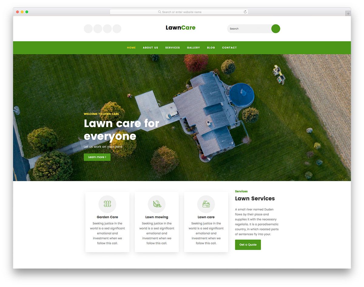 Modelo Gratuito de Lawncare