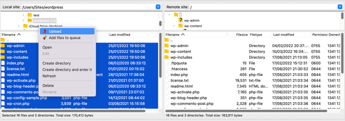 Menggunakan FTP untuk Mengunggah Versi Baru WordPress Using FTP to Upload a Fresh Version of WordPress