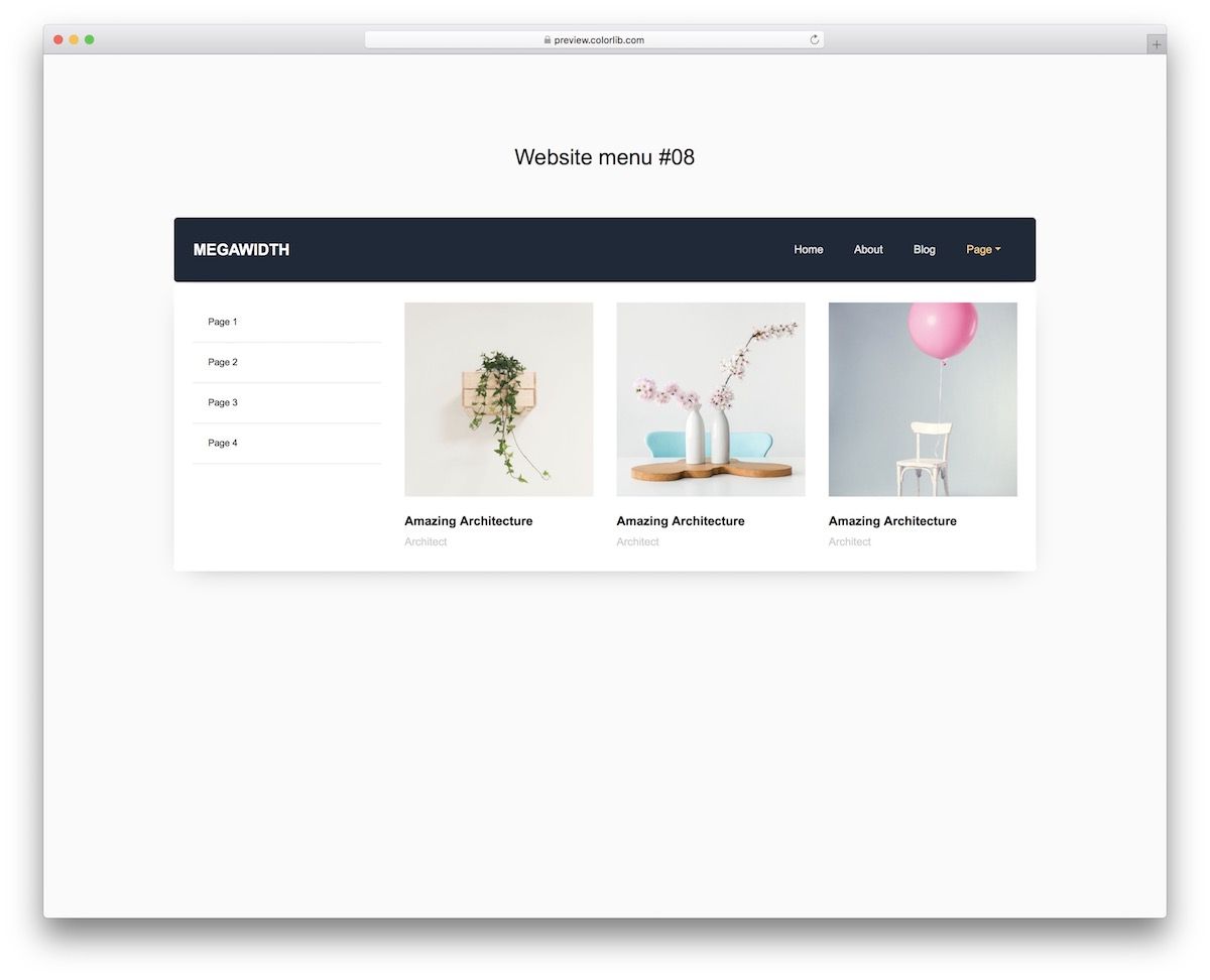 menu situs web 18