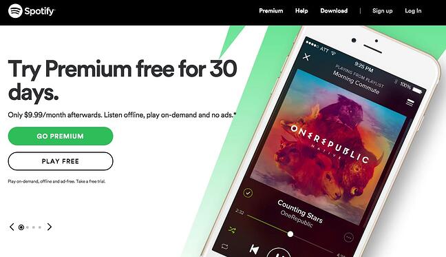 CTA 示例：Spotify
