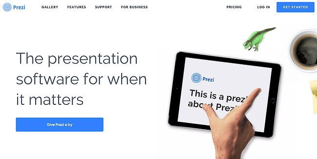 CTA 示例：Prezi