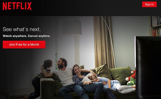 CTA 示例：Netflix