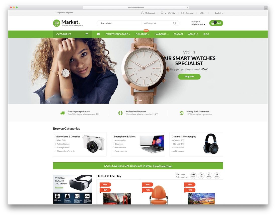 alo-market 流行的 magento 主题