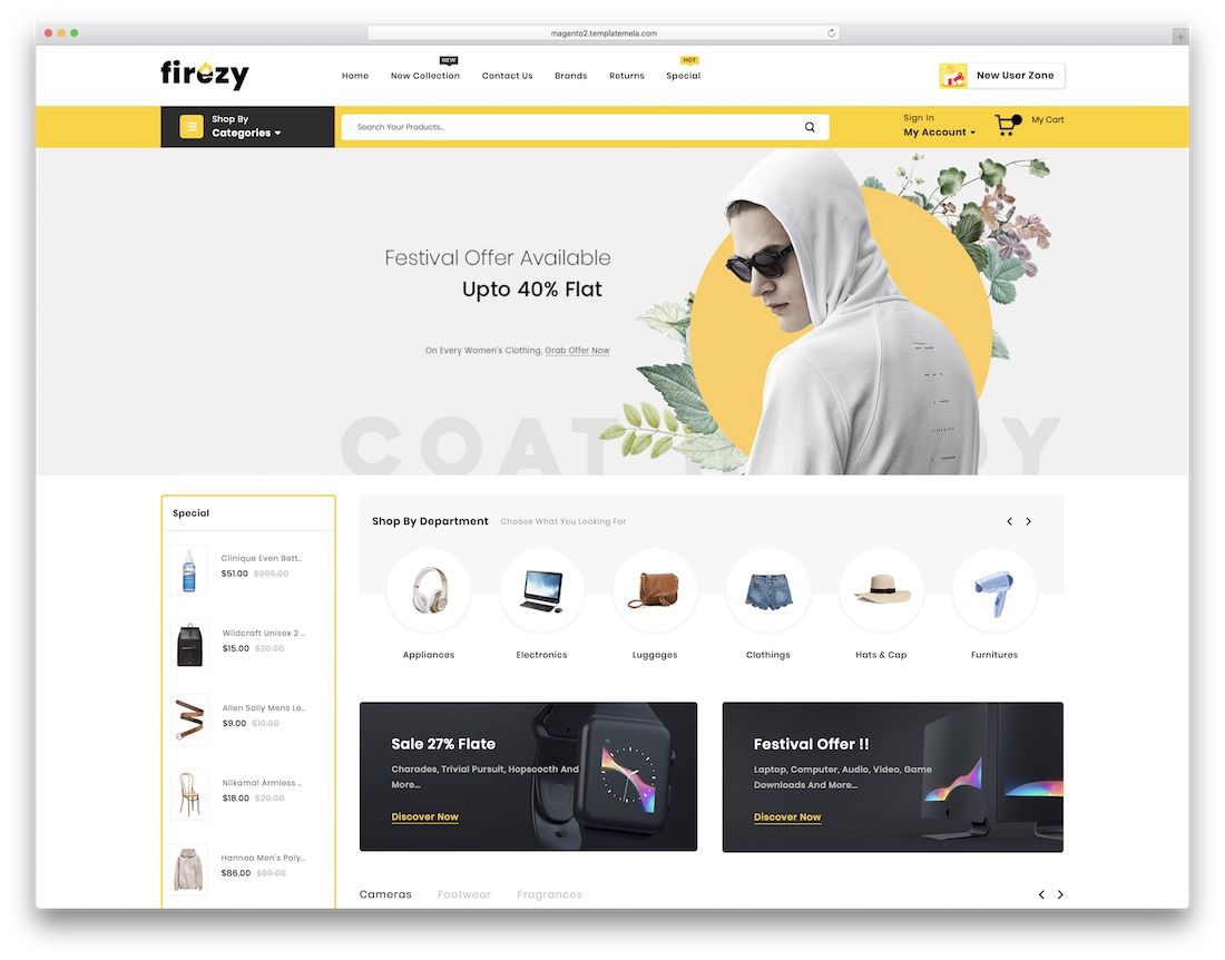 firezy 流行的 magento 主题