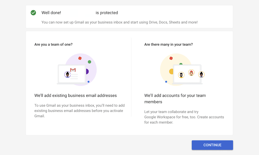 กล่องโต้ตอบเพิ่มผู้ใช้ใหม่ภายใน Google Workspace