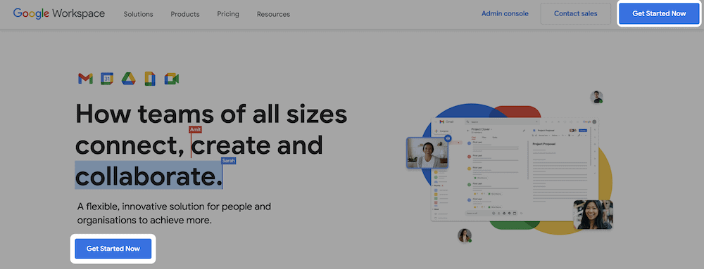 หน้าแรกของ Google Workspace