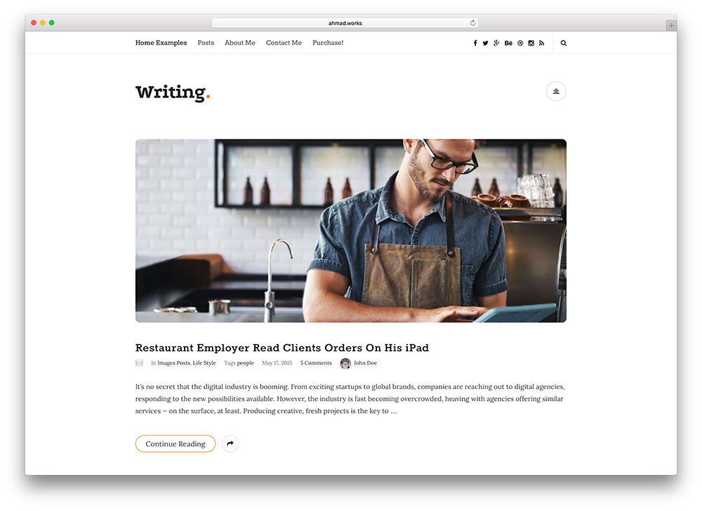 menulis tema blog sederhana
