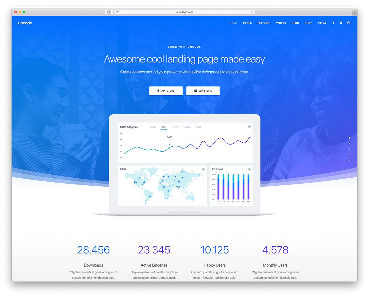 Uncode - Tema WordPress startup teknologi baru