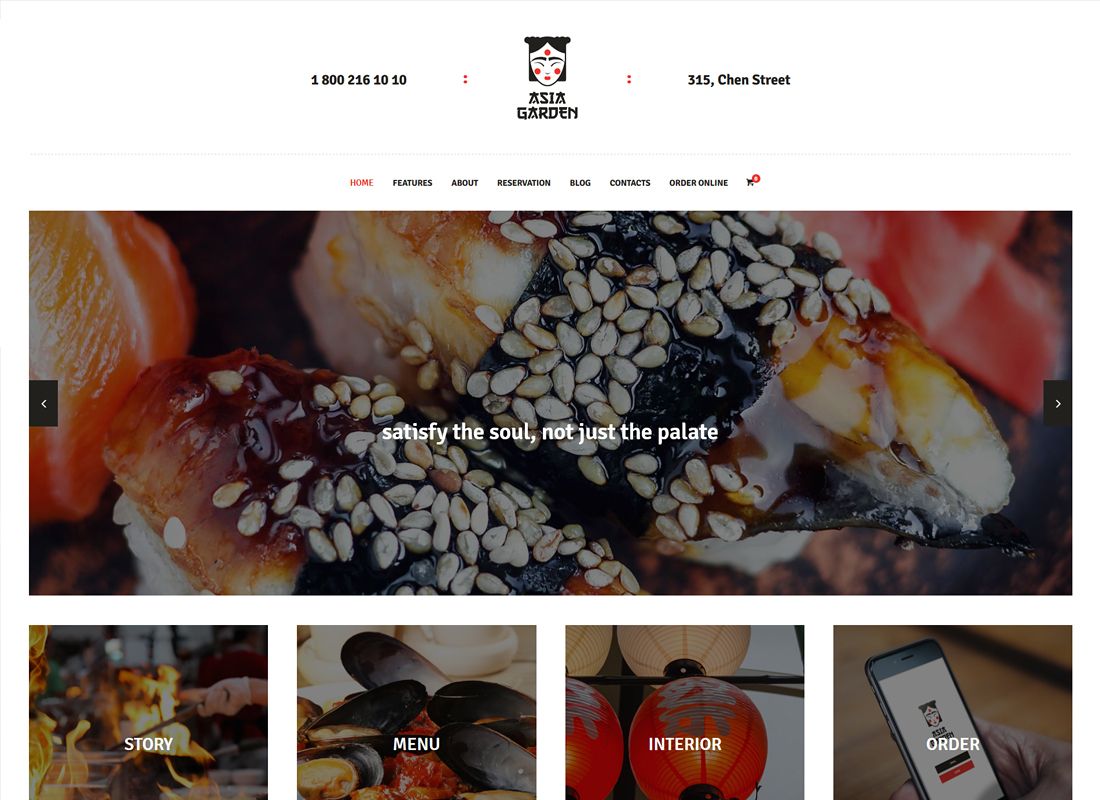 Asya Bahçesi | Asya Yemekleri Restoranı WordPress Teması