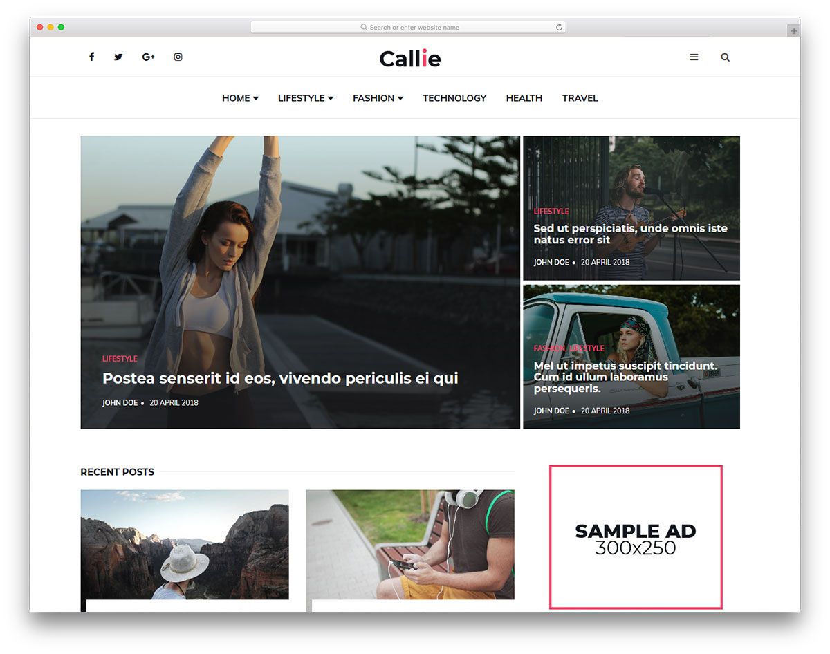 Modello gratuito Callie