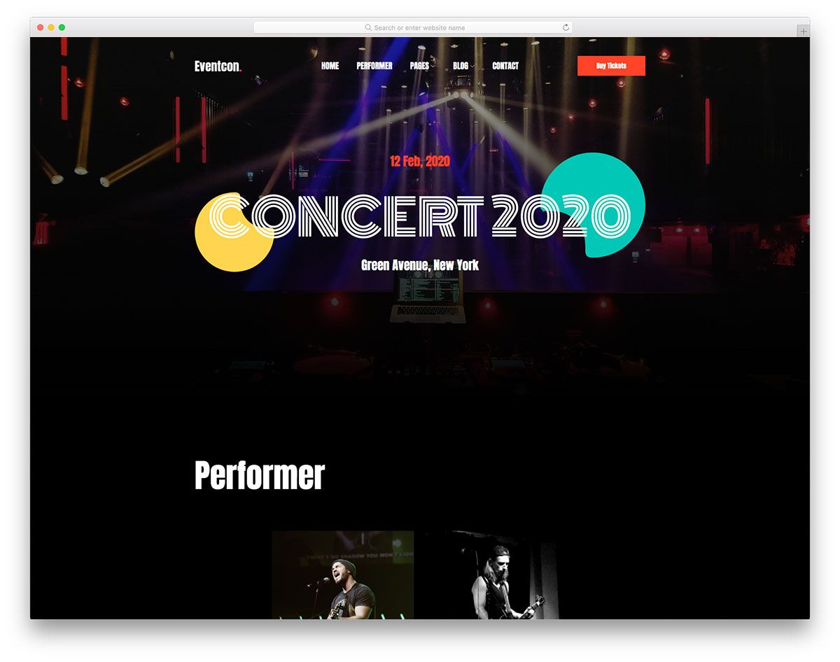 Modello gratuito di Eventco