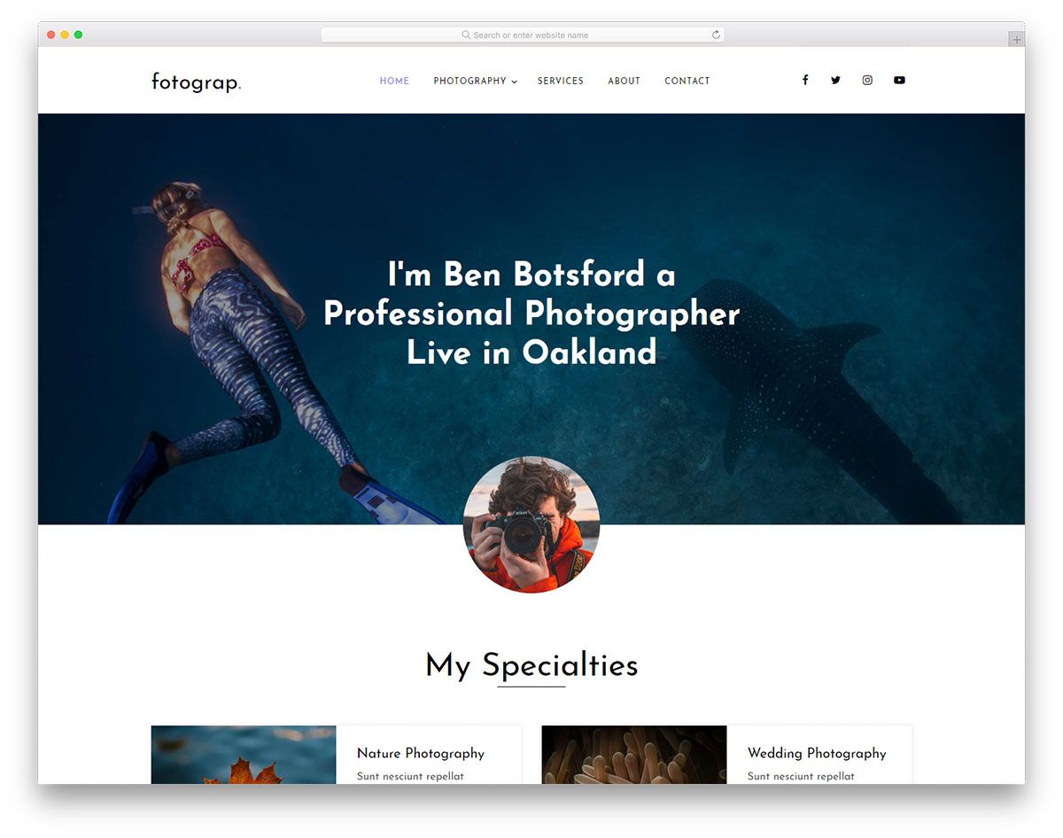 template gratis fotografi