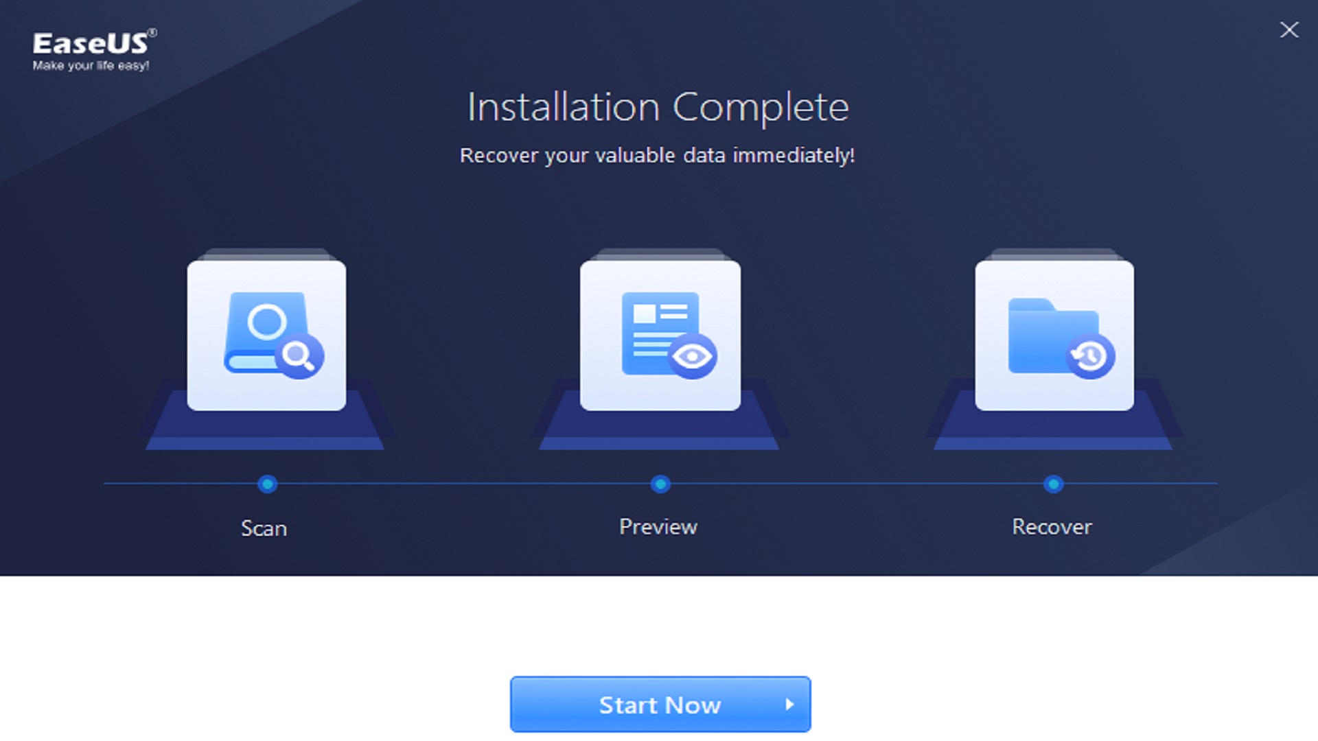 อินเทอร์เฟซแอพ EaseUS Windows