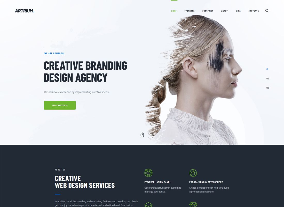 Artrium | Motyw WordPress dla agencji kreatywnych i studia internetowego