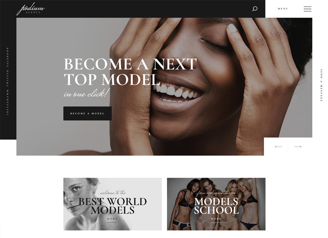 Podium | Motyw WordPress dla agencji modelek