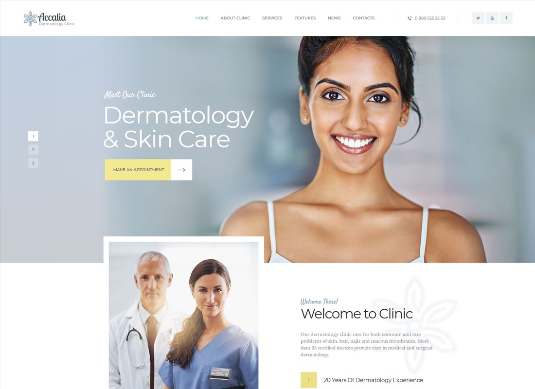 Akalia | Motyw WordPress Klinika dermatologii