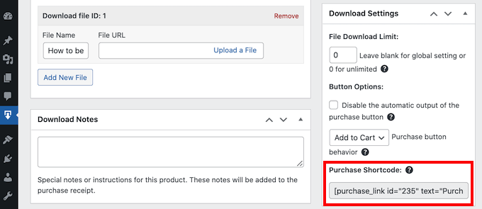 Easy Digital Download의 구매 단축 코드 How to add ebook downloads in WordPress, using Easy Digital Downloads