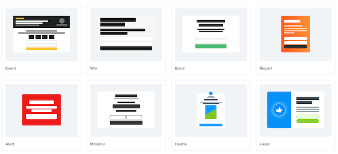 OptinMonster의 템플릿 라이브러리 OptinMonster's template library