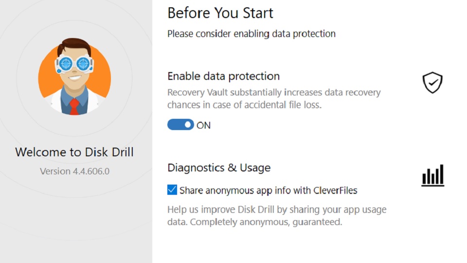 Zrzut ekranu interfejsu Disk Drill