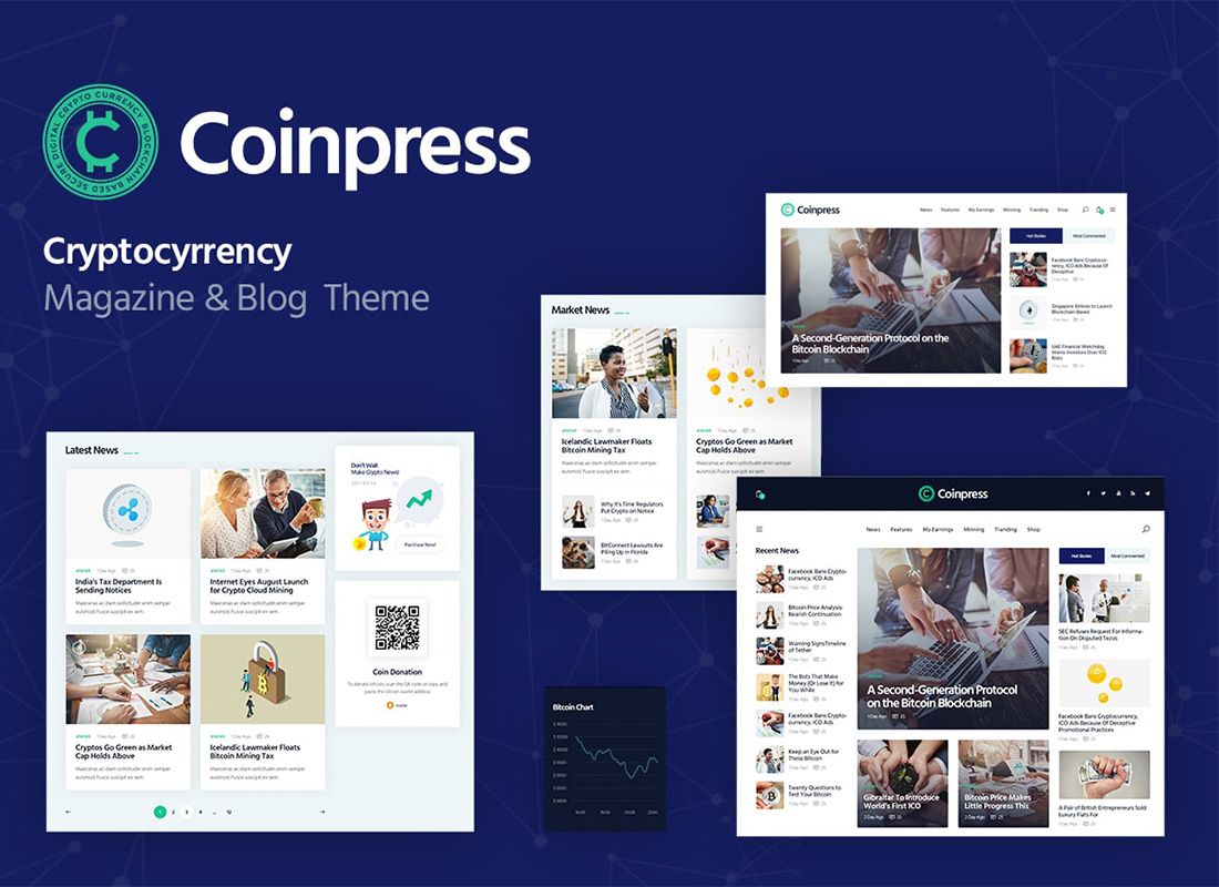 كوينبريس | مجلة Cryptocurrency & Blog WordPress Theme