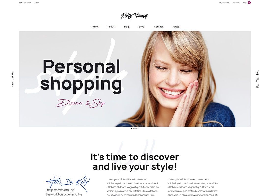 Kelly Young - Tema WordPress Penata Gaya Pribadi
