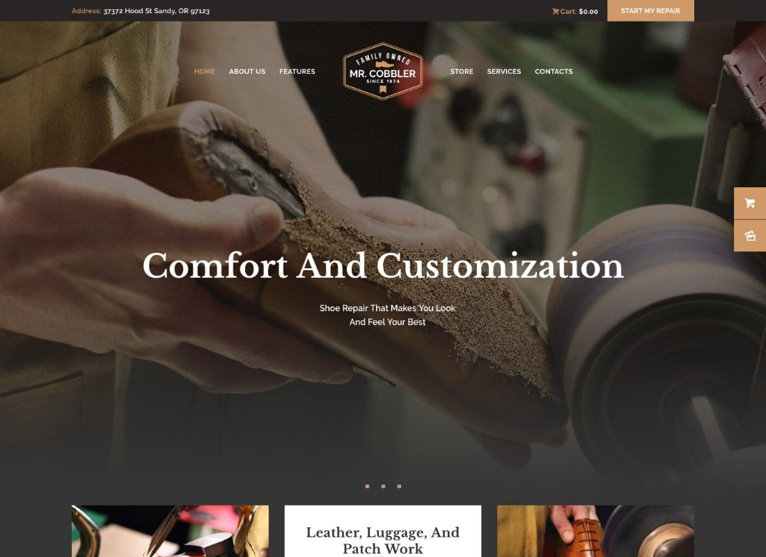 Tuan Tukang Sepatu | Tema WordPress Perbaikan Sepatu & Alas Kaki Kustom
