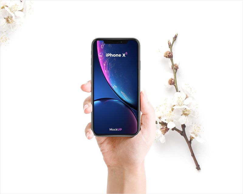 逼真的免费 iphone xs psd 样机下载