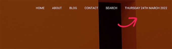 Data corrente nel menu di WordPress Current date in WordPress menu