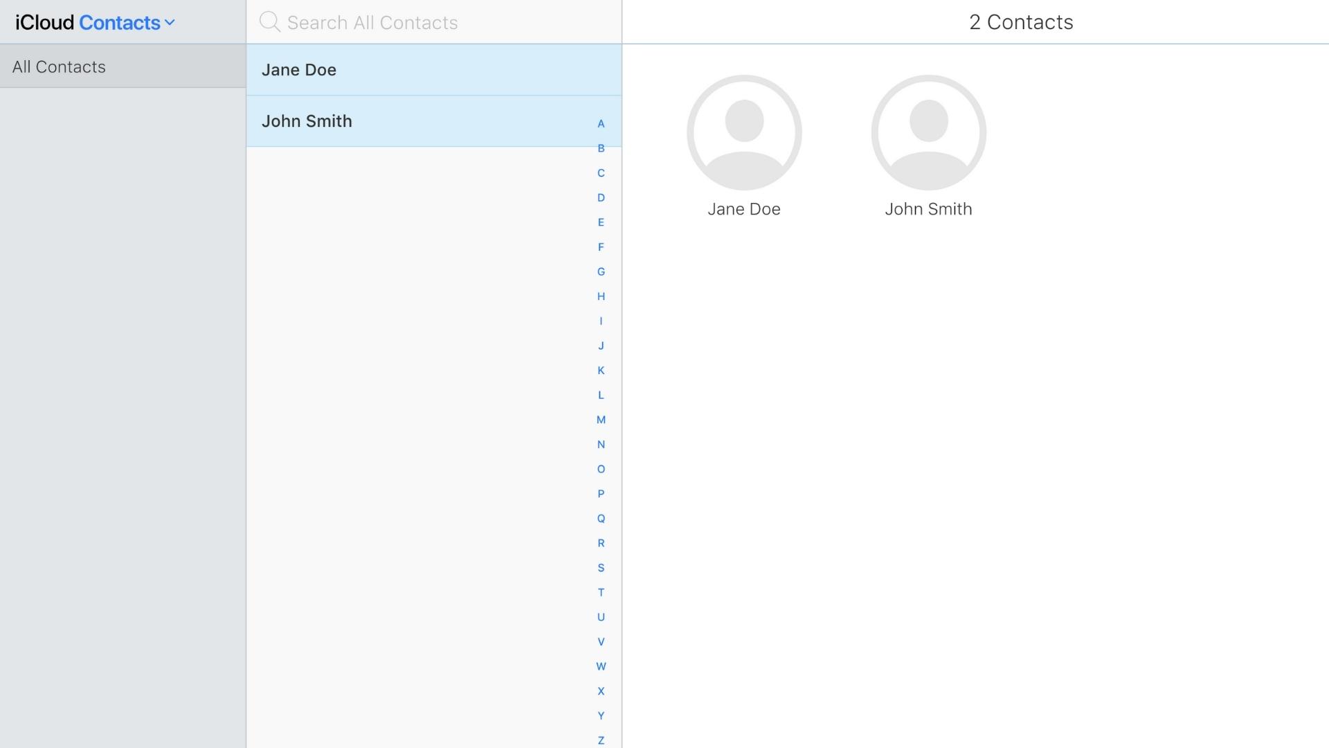 خيار تصدير vCard في جهات اتصال iCloud