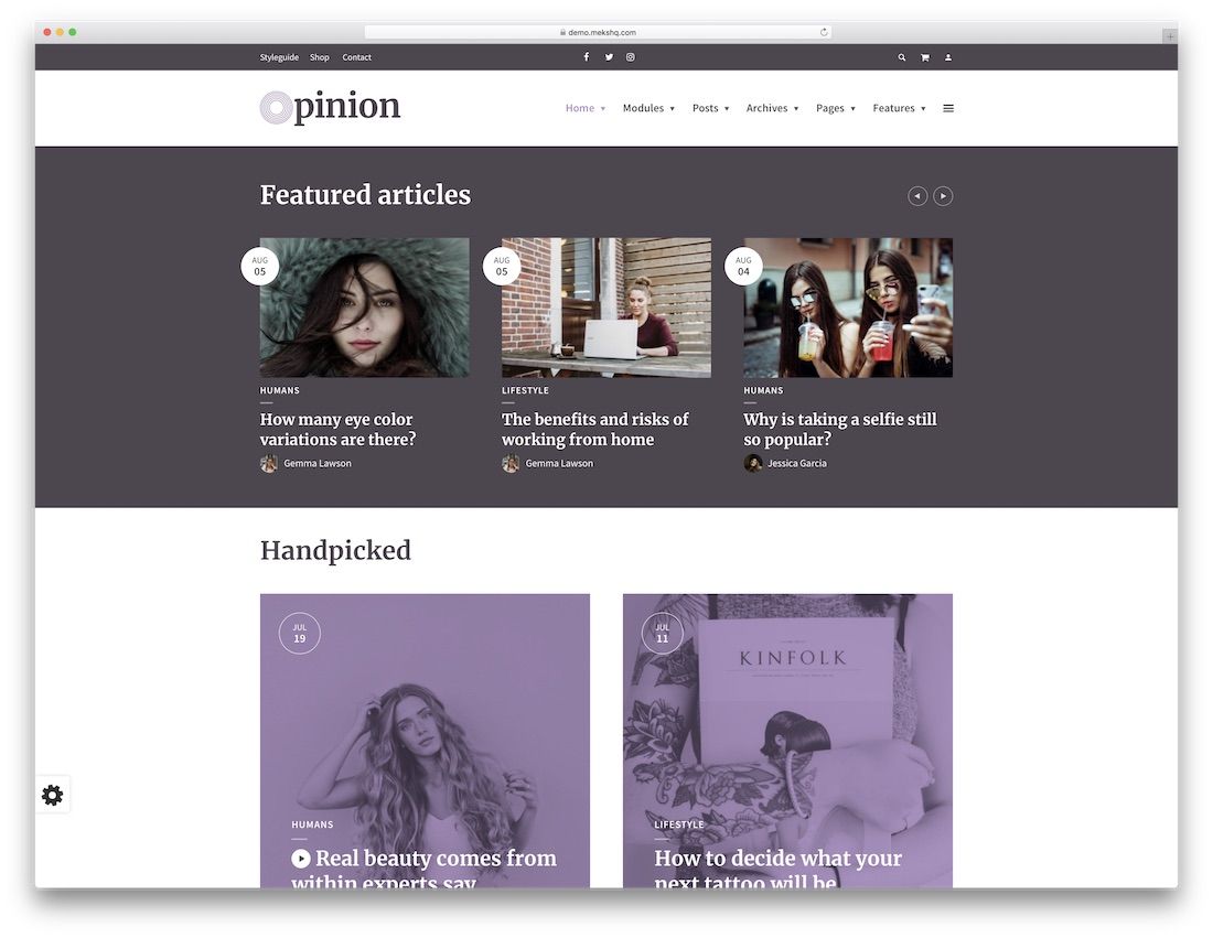 의견 아름다운 WordPress 테마