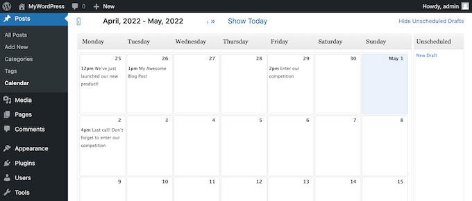 calendario-editorial-wordpress The Editorial Calendar WordPress plugin
