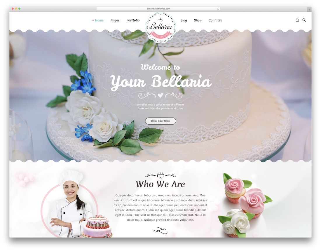bellaria tema wordpress para panaderías