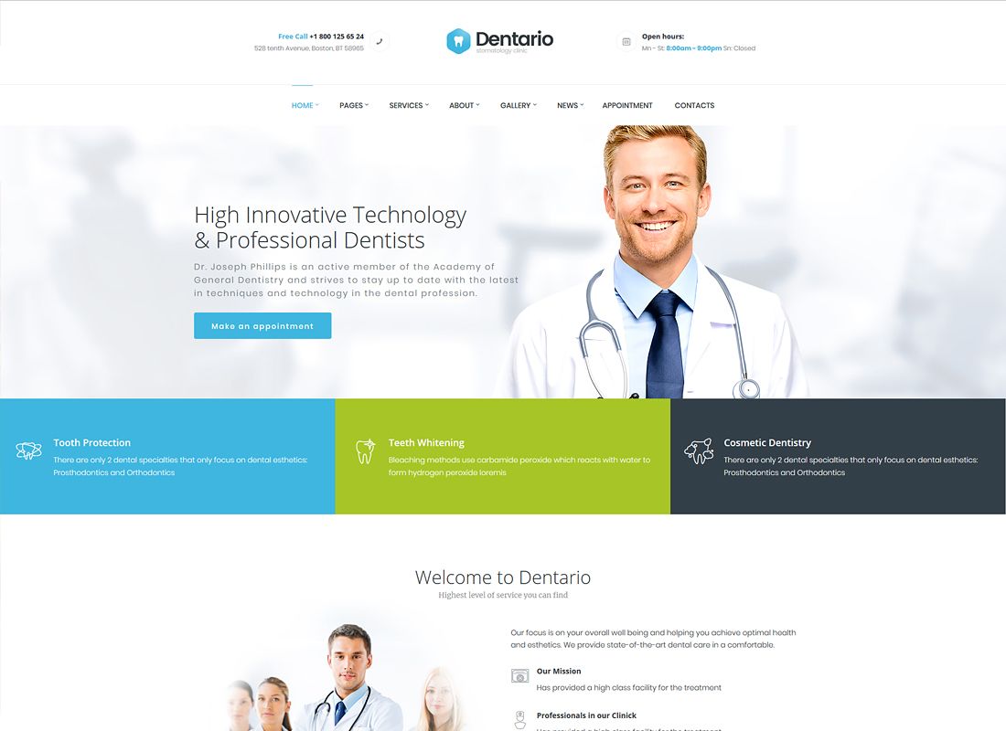 Dentario | Tema WordPress Dokter Gigi, Medis & Kesehatan + RTL