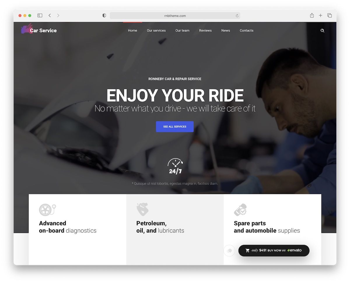 ronneby 汽車服務 wordpress 主題
