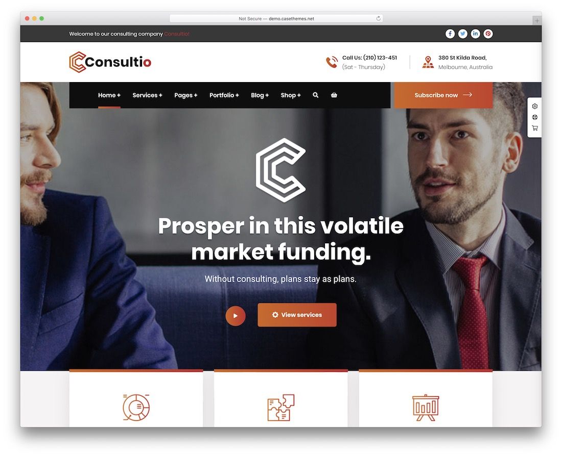 templat situs web asuransi Consultio