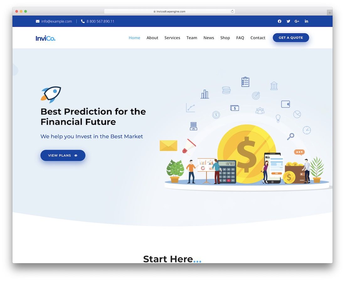 templat situs web asuransi invico