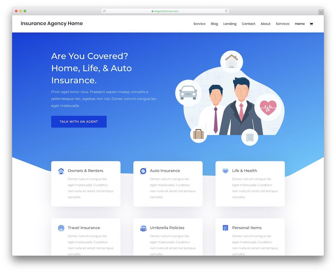 templat situs web asuransi divi